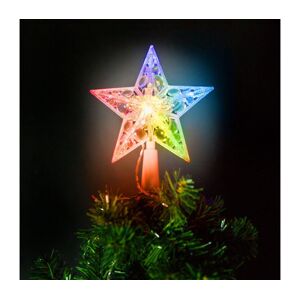 LED RGB Vianočná hviezda na stromček 10xLED/2xAA 15cm