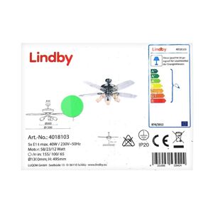 Lindby Lindby - Stropný látor so svetlom CEDRIK 5xE14/40W/230V