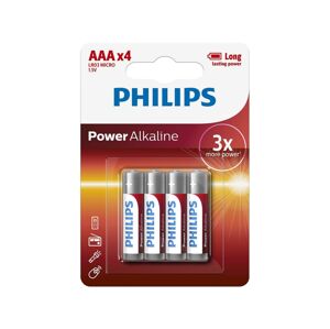 Philips Philips LR03P4B/10 - 4 ks Alkalická batéria AAA POWER ALKALINE 1,5V