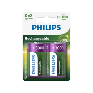 Philips Philips R20B2A300/10 - 2 ks Nabíjacie batérie D MULTILIFE NiMH/1,2V/3000 mAh